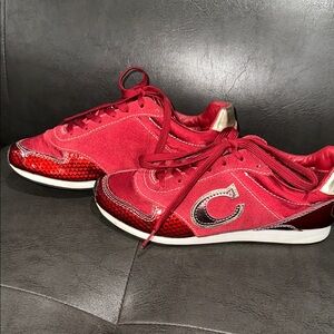 Coach Rudi Red Sneakers Vibrant Low-Top Design